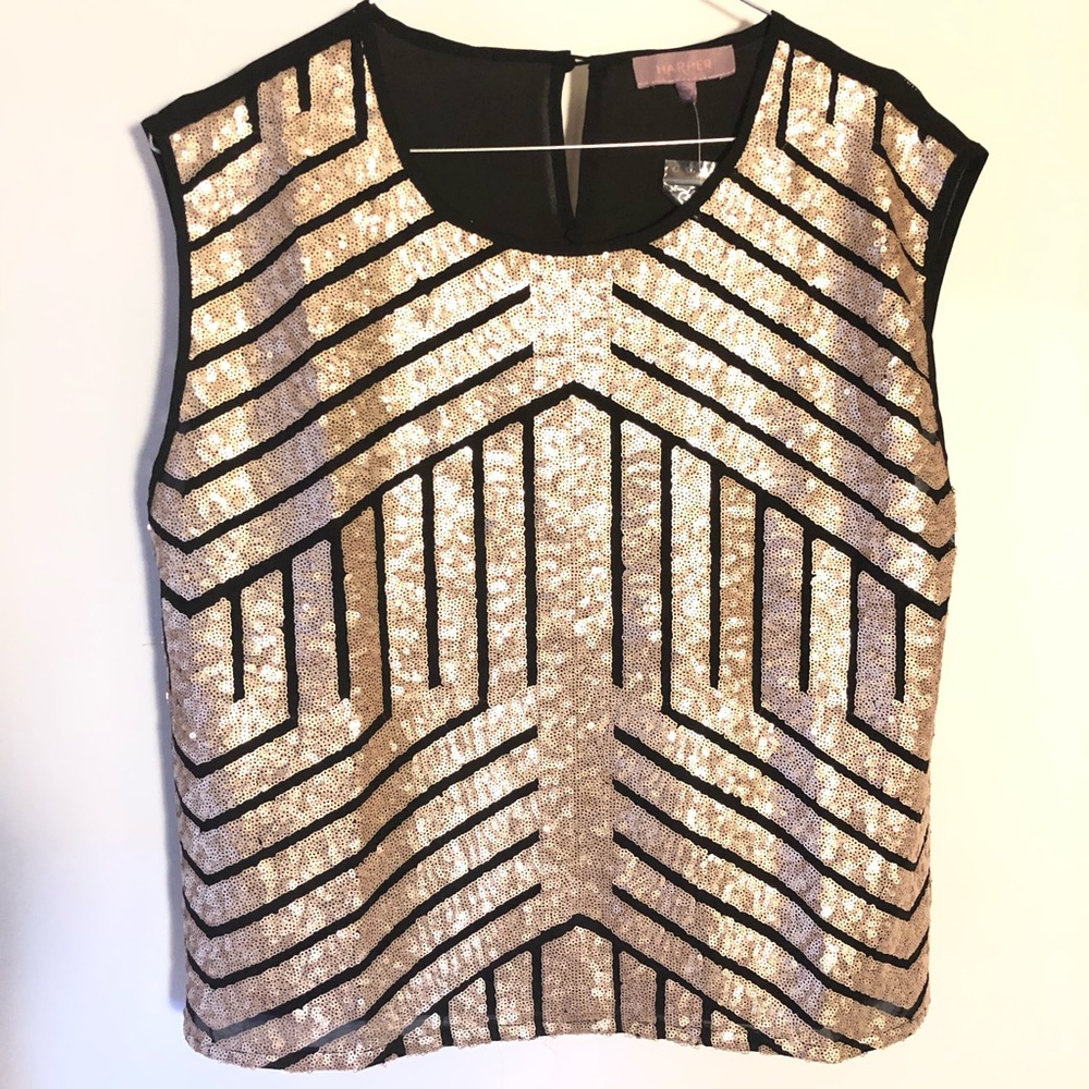 Rose Gold Sequin Top